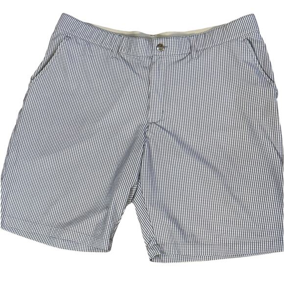 Adidas Mens Size 38 Blue Checked Polyester Elastin Golf Shorts - Picture 1 of 6